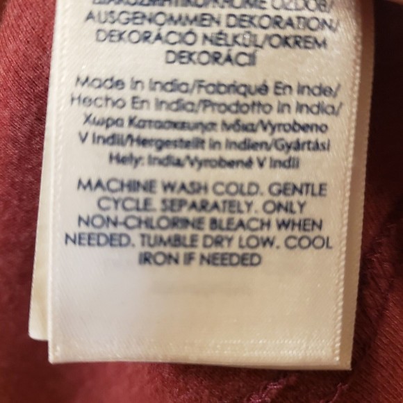 Chaps Men's Pullover Long Sleeve 1/4 Zip Sweater Burgundy Size XL - Picture 5 of 5